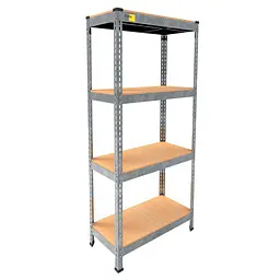 Металевий стелаж Emby Light Series (розмір 1500х600x300мм) 4 полиці ДСП до 100кг Оцинкований