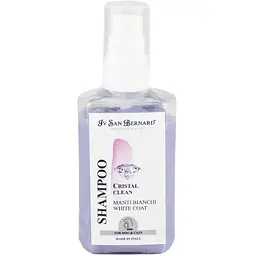 Шампунь Iv San Bernard Cristal Clean для білої шерсті котів і собак, усуває жовті плями, 100 мл
