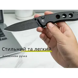 Ніж складаний туристичний Civivi Hyperpulse, (8.9 см) 14C28N / Aluminum чорний - мініатюра 14