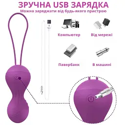 Набір вагінальних кульок I’MCUM Kegel Fit з віброкулькою та пультом управління Фіолетовий 4 шт (IM-KGE204) - мініатюра 2