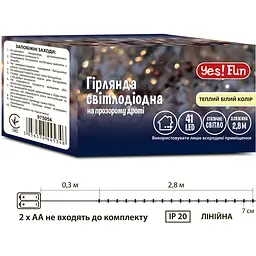 Електрогірлянда Yes! Fun Нитка 41 LED статична 2.8 м тепло-біла (975054) - мініатюра 2
