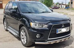 Дефлектор капоту мухобійка для Mitsubishi Outlander XL 2010-2018 Рестайлінг Євро Кріплення (Vip Tuning) - мініатюра 2