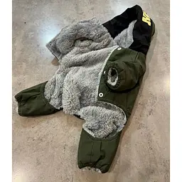 Зимовий комбінезон для собак "Hello, Good Luck" з кільцем на спинці, зелений XL Multibrand zoo0006305 - мініатюра 2