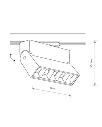 Трековий світильник Nowodvorski 7621 Profile Focus LED 1x10W 3000K 600Lm IP20 чорний - мініатюра 5