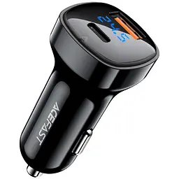 Автозаряджання 2xUSB 66W (USB-C + USB-A) B4 with digital display Acefast - мініатюра 2