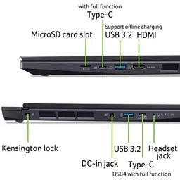 Ноутбук ACER Nitro 14 AN14-41-R6VW, (NH.QSREX.009), AMD Ryzen 7 8845HS до 5,1 ГГц, 14,5" WUXGA, 16 ГБ, SSD 512 ГБ, NVIDIA GeForce RTX 405 - мініатюра 6