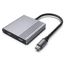 Хаб USB A-CM-COMBO3-04, Grey, Type-C 3.2 - 1xType-C 3.2 (85 Вт) / USB 3.2 / 2xHDMI 4K 30 Гц Gembird teh0027592
