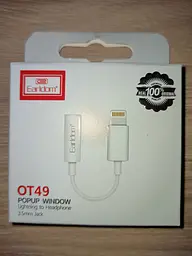 Перехідник Earldom Lightning to headphone 3.5 мм jack ot49 аудіоадаптер - мініатюра 5