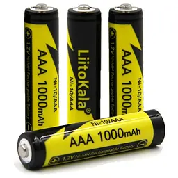 Акумулятор LiitoKala Ni-10/AAA 1.2V 1000mAh (Чорний з жовтим) - мініатюра 7