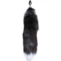 Анальна пробка Alive Anal Pleasure Black White Fox Tail S 7 см (чорний) - мініатюра 3