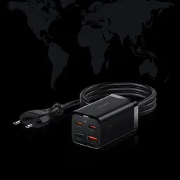 Зарядний пристрій Baseus GaN 3 Pro 2xUSB 2xType-C 65W CCGP040101 чорне - мініатюра 3