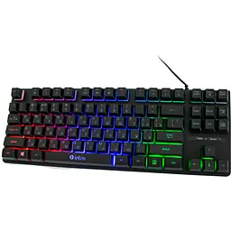 Клавіатура з підсвічуванням RGB чорна мембранна клавіатура ігрова для комп'ютера Keyboard Intro DX-750