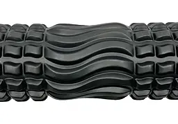 Масажний ролик EasyFit Wavyspines 33 см Чорний (EF-3701-Bk) - мініатюра 2