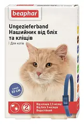Нашийник від бліх і кліщів для котів Beaphar синій 35 см