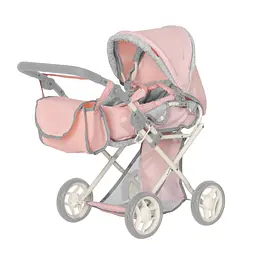 Коляска для ляльки Carrello Unico 9346 Pink з сумкою