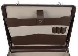 Кейс дипломат із еко шкіри Portfolio Коричневий 44х33х10 см - мініатюра 6