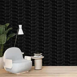 3D панель Sticker Wall самоклеюча кладка 700х770х7мм Чорна 038 SW-00000303 - мініатюра 5