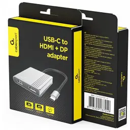 Перехідник USB-C M to HDMI F + DisplayPort F 4K60Hz Cablexpert (A-CM-HDMIFDPF-01) - мініатюра 5