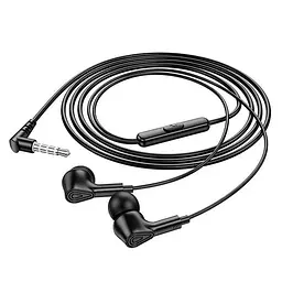 Дротові навушники Hoco M102 Ingenious universal earphones with microphone, 3.5mm, 1.2m, black - мініатюра 2
