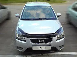 Дефлектор капоту мухобійка для Kia Rio III 2005-2010 Євро Кріплення (Vip Tuning) KA03 - мініатюра 3