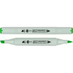 Набір спиртових маркерів Santi Brush SA-55 смарагдово-зелений 6 шт. (390970)