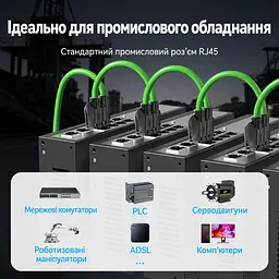 Модульний штекер RJ45 Vention набір із 10 штекерів Ethernet-конектор 8P8C екранований Cat6A FTP швидкість передавання 10 Гбіт/с смуга пропускання 500 МГц для монтажу потрібен обтискний інструмент для жил 24–26 AWG діаметром до 1 мм і кабелю із зовнішнім діаметром до 7 мм з органайзером жил з хвостовим затискачем кабелю із защіпним кожухом позолочені контакти 3U чорний (IDNB0-10) - мініатюра 15