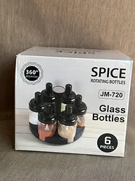 Набір для спецій на підставці Spice rotating bottles JM-620 6 баночок Чорний - мініатюра 7