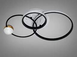 Люстра стельова LED Diasha MX2987-3S WH+BK, 45Вт, білий+чорний, сучасний стиль для вітальні, спальні, коридору - мініатюра 4