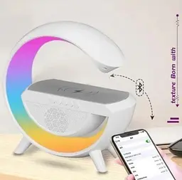 Нічник смарт RGB BT-2301 світлодіодний бездротова зарядка музична колонка 3 Вт - мініатюра 5