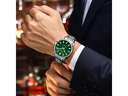 Наручний годинник чоловічий 9090 Silver-Green Curren acs0031462 - мініатюра 4