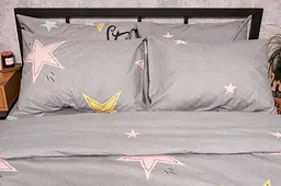 Комплект постільної білизни Moon&Star Бязь Gold Люкс Gray Stars Дитячий 110x140 см наволочки 2x40x60 см - мініатюра 3