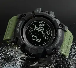 Cпортивний годинник Skmei 1356 Compass з компасом удароміцні (Зелені) - мініатюра 6