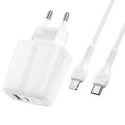 Блок і кабель Lightning Hoco N11 Powerful dual port PD20W+QC3.0 Type-C - мініатюра 2