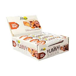 Білковий батончик для перекусу Шоколад та карамель FitWin (Yummy) — 12 шт х 55 г