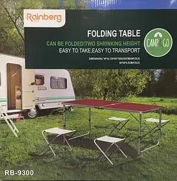 Стол раскладной туристический + 4 стула RAINBERG RB-333/9300 - мініатюра 2
