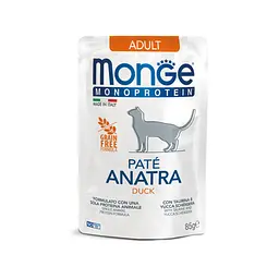 М'ясний паштет для дорослих котів Monge Cat Monoprotein Adult з качкою 85 гр
