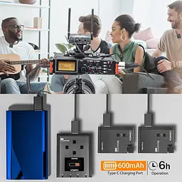 Бездротовий мікрофон Lavalier з 4 передавачами, Comica BoomX-U Qua UHF 24-канальний професійний - мініатюра 4