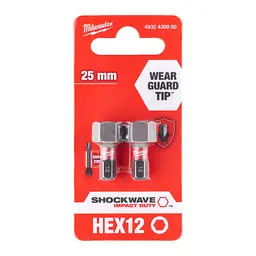 Біта SHOCKWAVE MILWAUKEE, Hex12, 25мм, (2 шт) (заміна 4932500385) - мініатюра 2