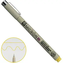 Лінер Pigma Micron (0.5) 0.45 мм Жовтий Sakura