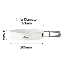 Сковорідка зі складаною ручкою Naturehike CNK2450CF013 (17.5 см) алюміній Білий - мініатюра 2