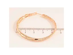 Сережки Xuping кільця M&L 18K конго "Декоративний візерунок" ø 4,5см 303289 - мініатюра 2