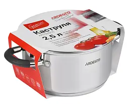 Каструля Ardesto Gemini Salerno зі скляною кришкою 2.5 л (AR1925CS) - мініатюра 3