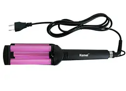 Потрійна плойка Kemei JFQ-KM-2022 45 Вт Рожевий (2390000000) - мініатюра 5