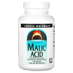 Яблучна кислота, Malic Acid, 2500 мг, 120 таблеток Source Naturals vit0002876
