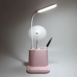 Рожева Акумуляторна настільна LED лампа Bionic Desk Lamp c USB виходом, органайзером та підставкою для смартфона - мініатюра 7