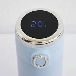 Термочашка "Vacuum cup" Блакитна на 420 мл, термокружка з індикатором температури для кави, термос для чаю (ST) - мініатюра 4