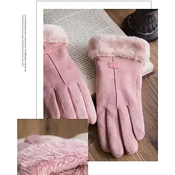 Рукавички жіночі теплі Friend Only Fashion Gloves рожеві - мініатюра 5