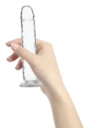 Прозорий фалоімітатор на присосці Addiction Crystal Vertical Dong 7”, 17.78х3.1 см - мініатюра 4