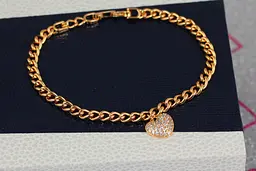 Браслет Xuping Jewelry круглий панцир з кулоном серце 18 см золотистий