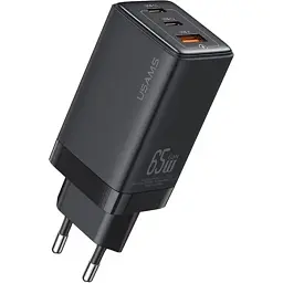 МЗП Usams US-CC180 triple GaN USB-A/USB-C QC&PD3.0 65W 5A Black